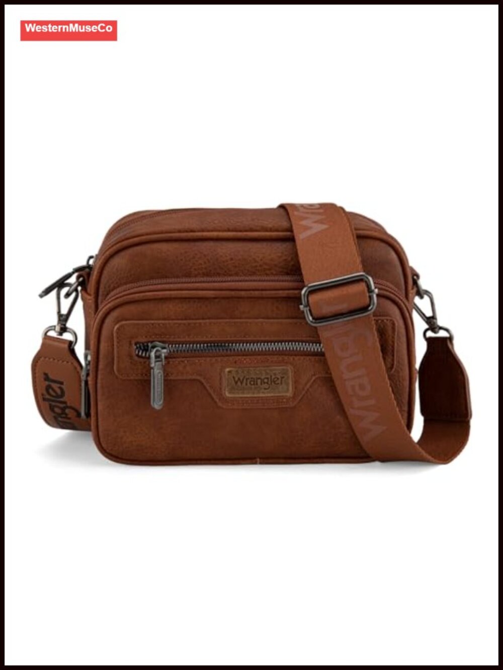 Vegan Leather Multi Pocket Crossbody Bag Adjustable Detachable Strap Wallet
